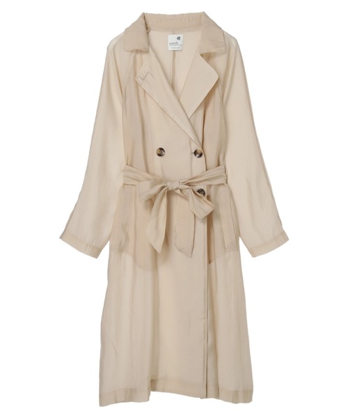earth music&ecology(アースミュージックアンドエコロジー)の「シアートレンチコート*(トレンチコート・レディース・ライトベージュ/ライトカーキ・FREE)」の9枚目の写真