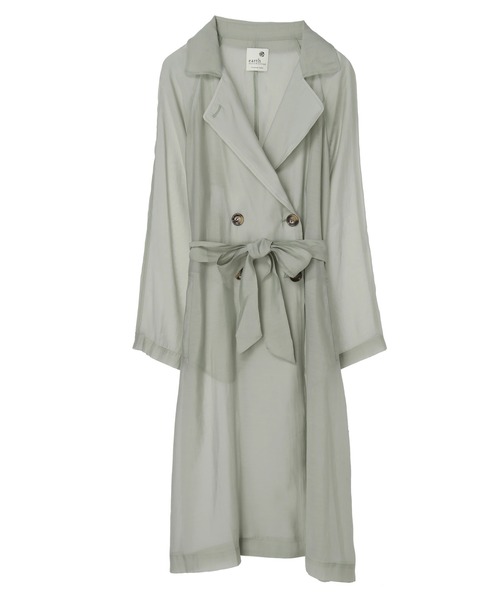earth music&ecology(アースミュージックアンドエコロジー)の「シアートレンチコート*(トレンチコート・レディース・ライトベージュ/ライトカーキ・FREE)」の7枚目の写真
