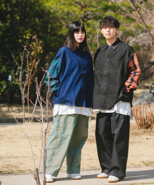 BROKEN BASE(ブロークンベース)の「スイッチデニムシャツ(シャツ/ブラウス・メンズ・ブラック/インディゴブルー・MEDIUM/LARGE)」の13枚目の写真