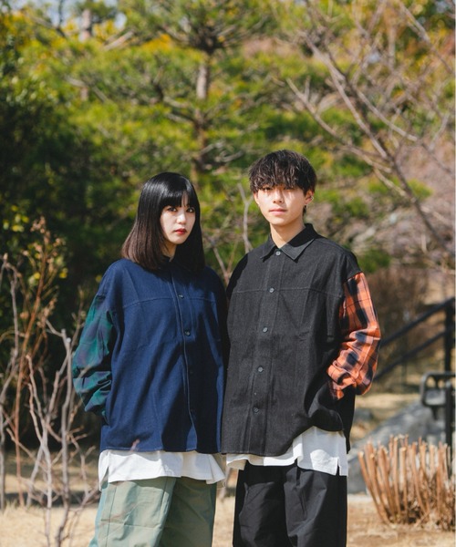 BROKEN BASE(ブロークンベース)の「スイッチデニムシャツ(シャツ/ブラウス・メンズ・ブラック/インディゴブルー・MEDIUM/LARGE)」の14枚目の写真