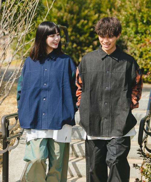 BROKEN BASE(ブロークンベース)の「スイッチデニムシャツ(シャツ/ブラウス・メンズ・ブラック/インディゴブルー・MEDIUM/LARGE)」の20枚目の写真