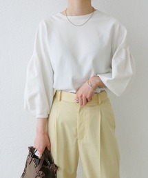 IENA | コットンストレッチタックパフプルオーバー◆(ニット/セーター)