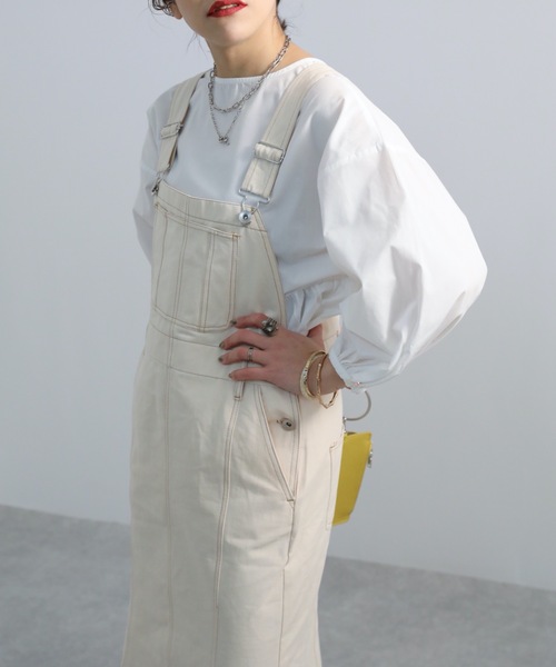 ap retro（アプレトロ）の「マーメイドジャンスカ（ジャンパースカート・レディース・カーキ/インディゴブルー/アイボリー・FREE）」の8枚目の写真