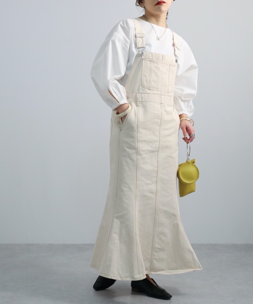 ap retro（アプレトロ）の「マーメイドジャンスカ（ジャンパースカート・レディース・カーキ/インディゴブルー/アイボリー・FREE）」の11枚目の写真