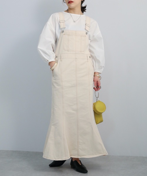 ap retro（アプレトロ）の「マーメイドジャンスカ（ジャンパースカート・レディース・カーキ/インディゴブルー/アイボリー・FREE）」の14枚目の写真