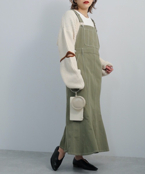 ap retro（アプレトロ）の「マーメイドジャンスカ（ジャンパースカート・レディース・カーキ/インディゴブルー/アイボリー・FREE）」の19枚目の写真