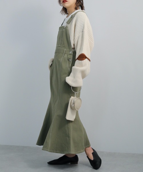 ap retro（アプレトロ）の「マーメイドジャンスカ（ジャンパースカート・レディース・カーキ/インディゴブルー/アイボリー・FREE）」の22枚目の写真