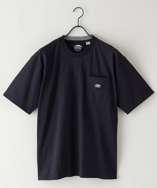 OUTDOOR PRODUCTS APPAREL(アウトドアプロダクツアパレル)の「USAコットン ビッグシルエット ワンポイントブランドロゴワッペンTシャツ(Tシャツ/カットソー・メンズ・ブルー系その他/ブラック/ベージュ/ホワイト/パープル/カーキ・X-LARGE/MEDIUM/LARGE)」の8枚目の写真