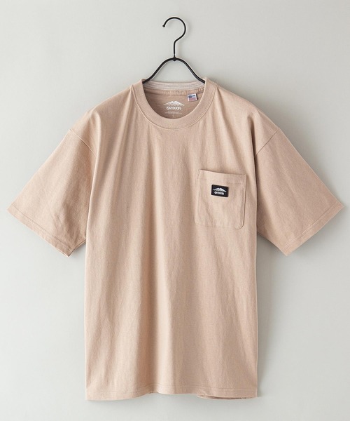 OUTDOOR PRODUCTS APPAREL(アウトドアプロダクツアパレル)の「USAコットン ビッグシルエット ワンポイントブランドロゴワッペンTシャツ(Tシャツ/カットソー・メンズ・ブルー系その他/ブラック/ベージュ/ホワイト/パープル/カーキ・X-LARGE/MEDIUM/LARGE)」の9枚目の写真