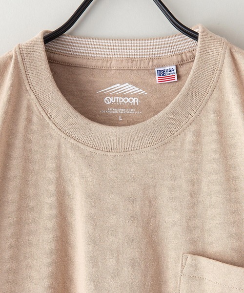 OUTDOOR PRODUCTS APPAREL(アウトドアプロダクツアパレル)の「USAコットン ビッグシルエット ワンポイントブランドロゴワッペンTシャツ(Tシャツ/カットソー・メンズ・ブルー系その他/ブラック/ベージュ/ホワイト/パープル/カーキ・X-LARGE/MEDIUM/LARGE)」の13枚目の写真