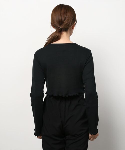 PUNYUS(プニュズ)の「クロップドトップス(Tシャツ/カットソー・レディース・ブラック/グリーン/オフホワイト/ライトピンク/オレンジ/ライトパープル・3/4/1/2)」の8枚目の写真