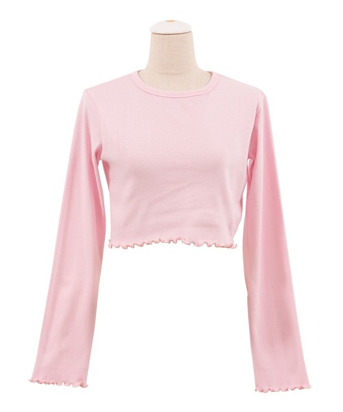 PUNYUS(プニュズ)の「クロップドトップス(Tシャツ/カットソー・レディース・ブラック/グリーン/オフホワイト/ライトピンク/オレンジ/ライトパープル・3/4/1/2)」の15枚目の写真