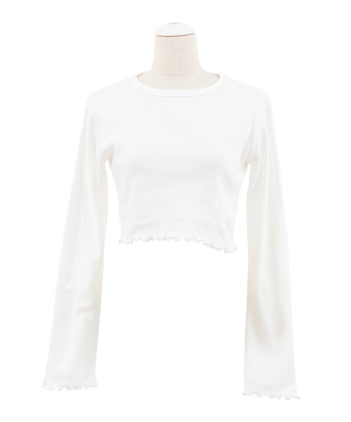 PUNYUS(プニュズ)の「クロップドトップス(Tシャツ/カットソー・レディース・ブラック/グリーン/オフホワイト/ライトピンク/オレンジ/ライトパープル・3/4/1/2)」の16枚目の写真