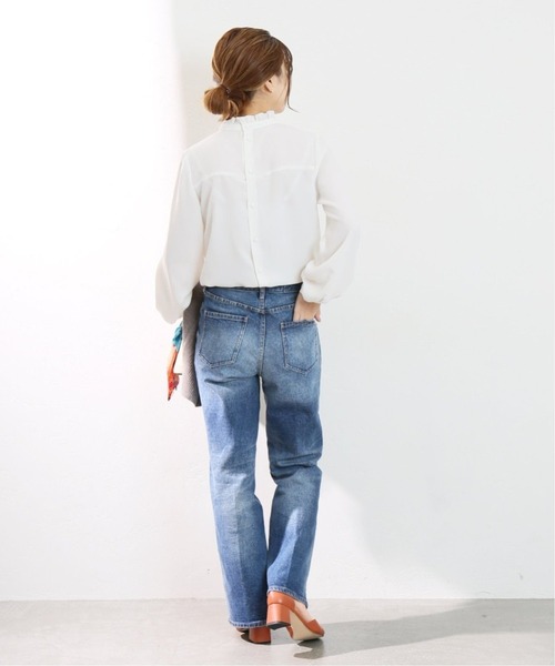 La TOTALITE（ラトータリテ）の「《追加3》ジョーゼットフリルスキッパーブラウス◆（シャツ/ブラウス・レディース・ホワイト/ブラック/ラベンダー・FREE）」の6枚目の写真