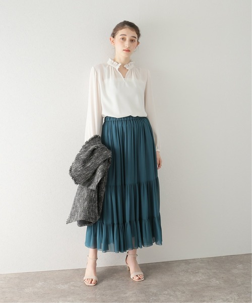 La TOTALITE（ラトータリテ）の「《追加3》ジョーゼットフリルスキッパーブラウス◆（シャツ/ブラウス・レディース・ホワイト/ブラック/ラベンダー・FREE）」の18枚目の写真