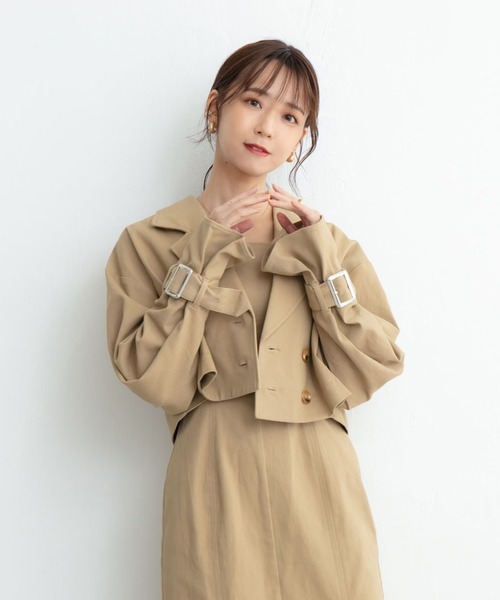 ADIRA(アディラ)の「ツイルショートトレンチJK(トレンチコート・レディース・ベージュ/アイボリー・MEDIUM)」の9枚目の写真