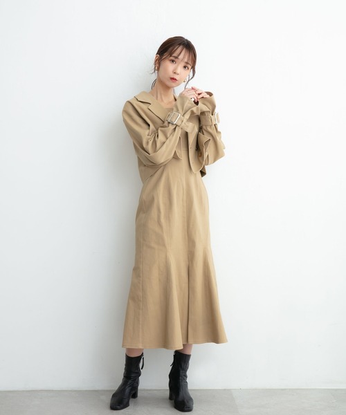 ADIRA(アディラ)の「ツイルショートトレンチJK(トレンチコート・レディース・ベージュ/アイボリー・MEDIUM)」の5枚目の写真