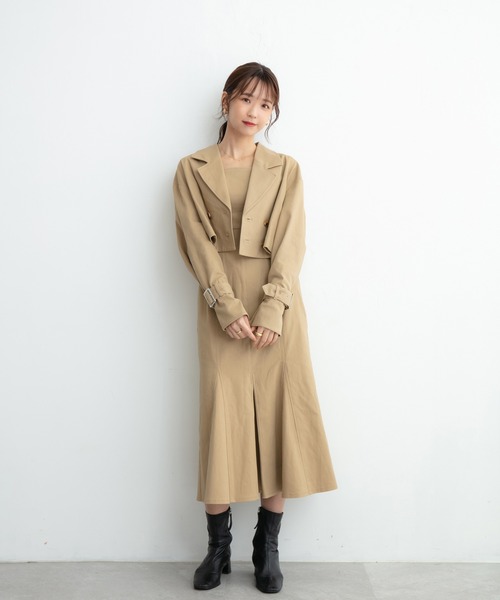 ADIRA(アディラ)の「ツイルショートトレンチJK(トレンチコート・レディース・ベージュ/アイボリー・MEDIUM)」の12枚目の写真