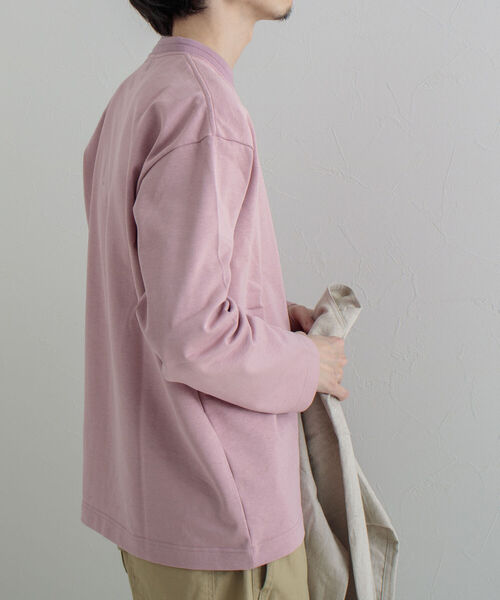 GLOSTER（グロスター）の「【GLOSTER/グロスター】タックリブ度詰めロングスリーブTシャツ（Tシャツ/カットソー・メンズ・オフホワイト/チャコールグレー/ミント/ピンク・MEDIUM/LARGE）」の8枚目の写真