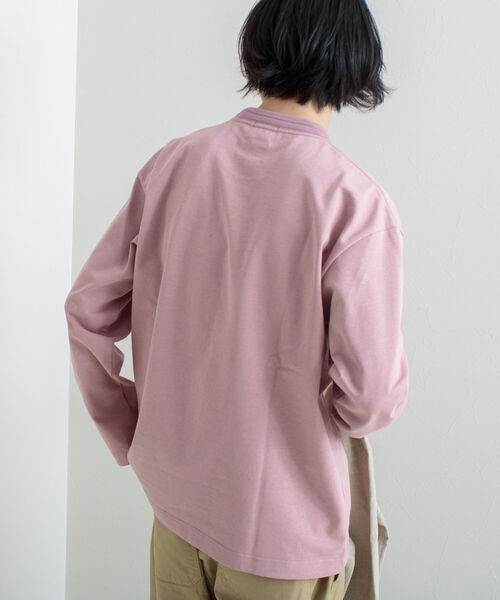 GLOSTER（グロスター）の「【GLOSTER/グロスター】タックリブ度詰めロングスリーブTシャツ（Tシャツ/カットソー・メンズ・オフホワイト/チャコールグレー/ミント/ピンク・MEDIUM/LARGE）」の10枚目の写真