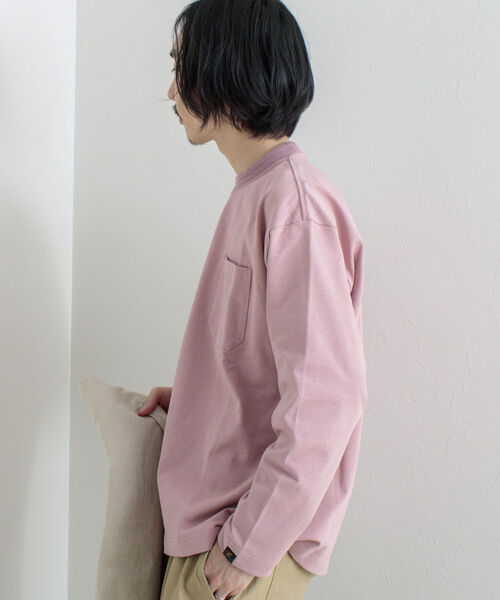 GLOSTER（グロスター）の「【GLOSTER/グロスター】タックリブ度詰めロングスリーブTシャツ（Tシャツ/カットソー・メンズ・オフホワイト/チャコールグレー/ミント/ピンク・MEDIUM/LARGE）」の11枚目の写真