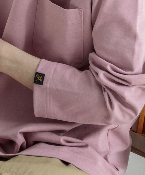 GLOSTER（グロスター）の「【GLOSTER/グロスター】タックリブ度詰めロングスリーブTシャツ（Tシャツ/カットソー・メンズ・オフホワイト/チャコールグレー/ミント/ピンク・MEDIUM/LARGE）」の13枚目の写真