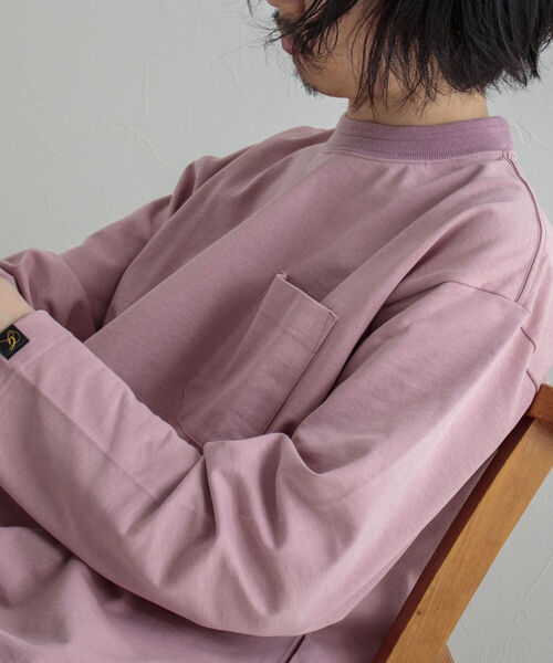 GLOSTER（グロスター）の「【GLOSTER/グロスター】タックリブ度詰めロングスリーブTシャツ（Tシャツ/カットソー・メンズ・オフホワイト/チャコールグレー/ミント/ピンク・MEDIUM/LARGE）」の15枚目の写真