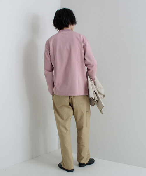 GLOSTER（グロスター）の「【GLOSTER/グロスター】タックリブ度詰めロングスリーブTシャツ（Tシャツ/カットソー・メンズ・オフホワイト/チャコールグレー/ミント/ピンク・MEDIUM/LARGE）」の18枚目の写真