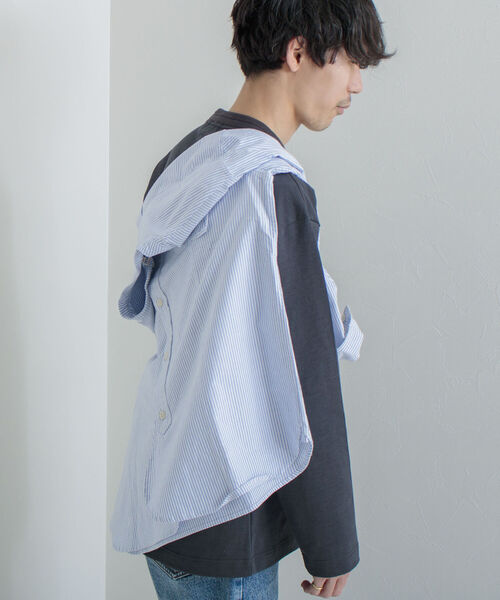 GLOSTER（グロスター）の「【GLOSTER/グロスター】タックリブ度詰めロングスリーブTシャツ（Tシャツ/カットソー・メンズ・オフホワイト/チャコールグレー/ミント/ピンク・MEDIUM/LARGE）」の22枚目の写真