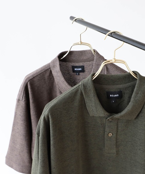 BEAMS(ビームス)の「BEAMS / ルーズフィット カノコ ポロシャツ(ポロシャツ・メンズ・オリーブ/ライトブラウン・SMALL/MEDIUM/LARGE/X-LARGE)」の1枚目の写真