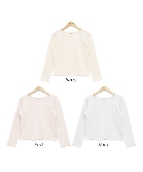 flower（フラワー）の「ベイビーサーマルトップ（Tシャツ/カットソー・レディース・カーキ/ピンク/アイボリー・FREE）」の18枚目の写真