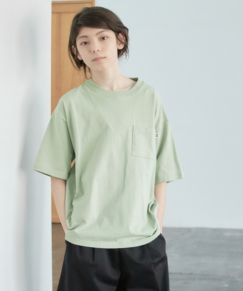 GLOBAL WORK(グローバルワーク)の「AND YUA ANY/USAラッキーカラー半袖/263877(Tシャツ/カットソー・キッズ・チャコールグレー/ライトブルー/ブラック/ベージュ/ブルー/ライトグリーン/パープル系その他5/グリーン/グリーン系その他6・150cm/160cm)」の5枚目の写真