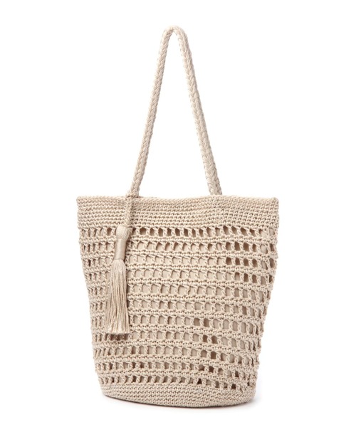 studio CLIP（スタディオクリップ）の「透かし編みタッセルトートバッグ（トートバッグ・レディース・ブラウン/ブラック/アイボリー・FREE）」の11枚目の写真