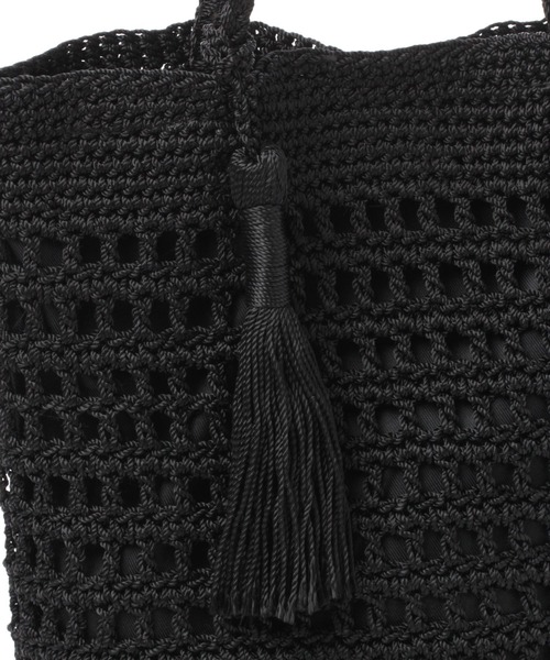 studio CLIP（スタディオクリップ）の「透かし編みタッセルトートバッグ（トートバッグ・レディース・ブラウン/ブラック/アイボリー・FREE）」の9枚目の写真