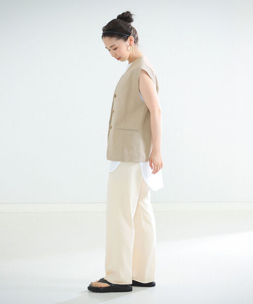 「Demi-Luxe BEAMS」 ベスト 38 ベージュ レディース Demi-Luxe BEAMS 「Demi-Luxe BEAMS」 ベスト 38 ベージュ