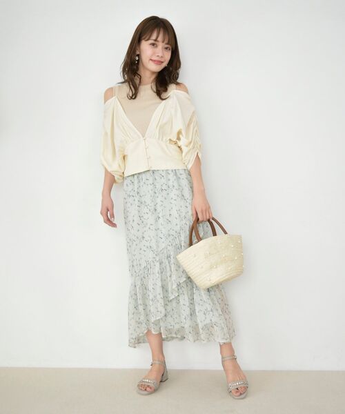 MAJESTIC LEGON(マジェスティックレゴン)の「エアリーフラワーフリルスカート(スカート・レディース・ブラック系その他/グリーン系その他/ホワイト系その他2・MEDIUM)」の21枚目の写真