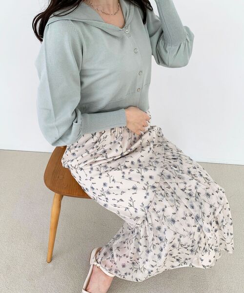 MAJESTIC LEGON(マジェスティックレゴン)の「エアリーフラワーフリルスカート(スカート・レディース・ブラック系その他/グリーン系その他/ホワイト系その他2・MEDIUM)」の19枚目の写真