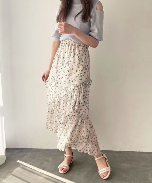 MAJESTIC LEGON(マジェスティックレゴン)の「エアリーフラワーフリルスカート(スカート・レディース・ブラック系その他/グリーン系その他/ホワイト系その他2・MEDIUM)」の22枚目の写真