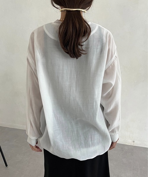 CAPRICIEUX LE'MAGE（カプリシューレマージュ）の「シアー切替ブルゾン（ブルゾン・レディース・ホワイト/ベージュ・FREE）」の16枚目の写真