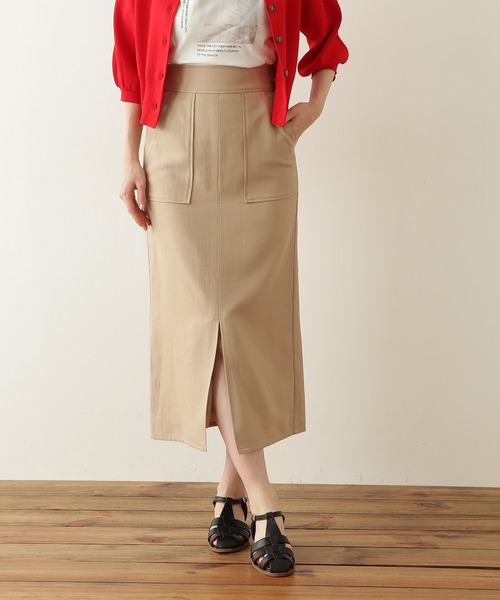 N.（N. Natural Beauty Basic）（エヌエヌナチュラルビューティーベーシック）の「【S Size Line】麻混セットアップ（スカート・レディース・レッド/ベージュ/グレー/ホワイト/オレンジ・SMALL/MEDIUM）」の4枚目の写真