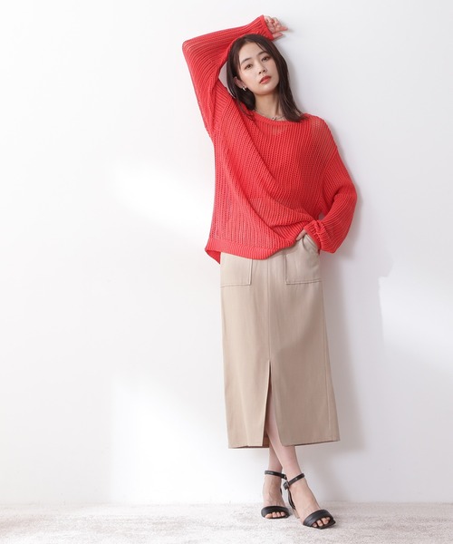 N.（N. Natural Beauty Basic）（エヌエヌナチュラルビューティーベーシック）の「【S Size Line】麻混セットアップ（スカート・レディース・レッド/ベージュ/グレー/ホワイト/オレンジ・SMALL/MEDIUM）」の18枚目の写真