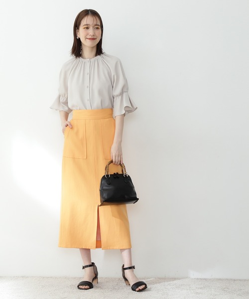 N.（N. Natural Beauty Basic）（エヌエヌナチュラルビューティーベーシック）の「【S Size Line】麻混セットアップ（スカート・レディース・レッド/ベージュ/グレー/ホワイト/オレンジ・SMALL/MEDIUM）」の13枚目の写真