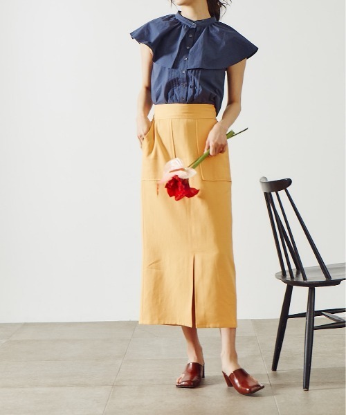 N.（N. Natural Beauty Basic）（エヌエヌナチュラルビューティーベーシック）の「【S Size Line】麻混セットアップ（スカート・レディース・レッド/ベージュ/グレー/ホワイト/オレンジ・SMALL/MEDIUM）」の9枚目の写真