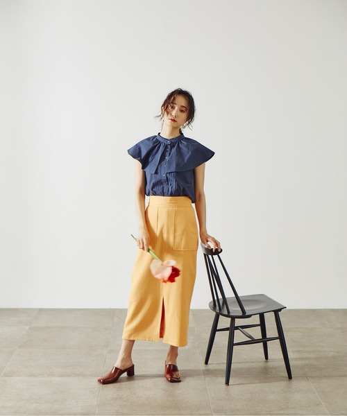 N.（N. Natural Beauty Basic）（エヌエヌナチュラルビューティーベーシック）の「【S Size Line】麻混セットアップ（スカート・レディース・レッド/ベージュ/グレー/ホワイト/オレンジ・SMALL/MEDIUM）」の8枚目の写真