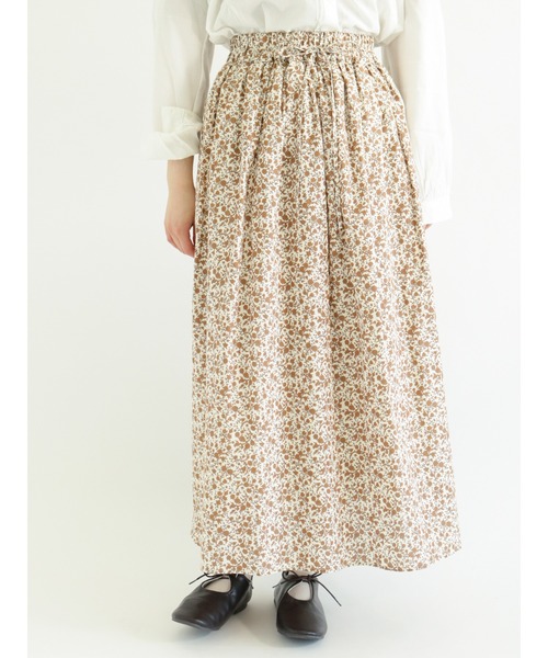 Samansa Mos2（サマンサ モスモス）の「ギャザースカート（スカート・レディース・オレンジ/ネイビー/ブラック/キナリ/モカ・ﾌﾘ-）」の5枚目の写真