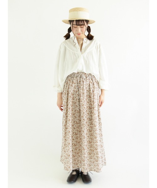 Samansa Mos2（サマンサ モスモス）の「ギャザースカート（スカート・レディース・オレンジ/ネイビー/ブラック/キナリ/モカ・ﾌﾘ-）」の7枚目の写真