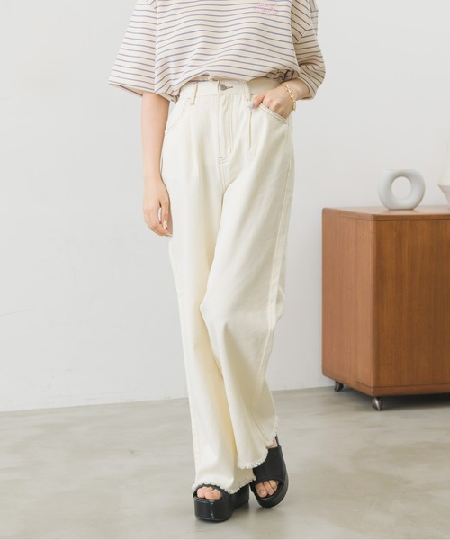 ems excite（エムズエキサイト）の「配色ステッチワイドパンツ（その他パンツ・レディース・ブラック/アイボリー/イエロー/ブルー・FREE）」の11枚目の写真