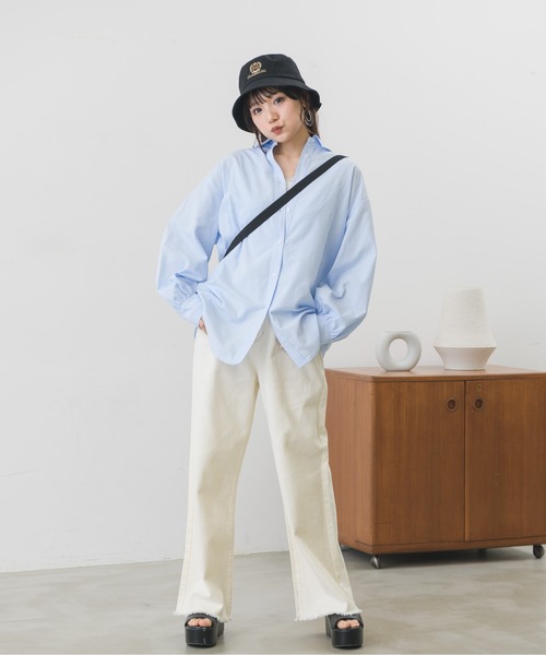 ems excite（エムズエキサイト）の「配色ステッチワイドパンツ（その他パンツ・レディース・ブラック/アイボリー/イエロー/ブルー・FREE）」の9枚目の写真