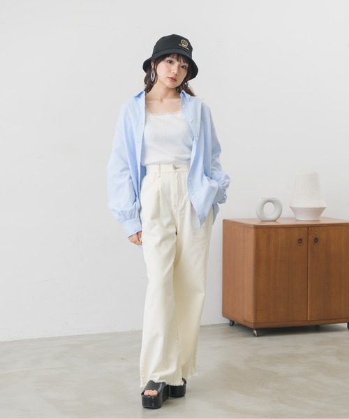 ems excite（エムズエキサイト）の「配色ステッチワイドパンツ（その他パンツ・レディース・ブラック/アイボリー/イエロー/ブルー・FREE）」の10枚目の写真