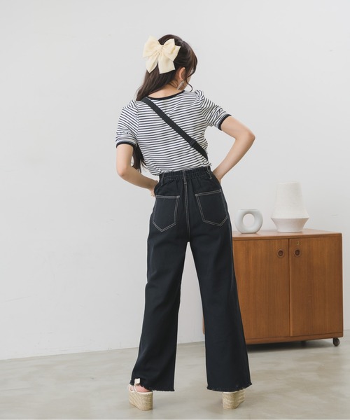 ems excite（エムズエキサイト）の「配色ステッチワイドパンツ（その他パンツ・レディース・ブラック/アイボリー/イエロー/ブルー・FREE）」の21枚目の写真